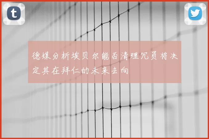 德媒分析埃贝尔能否清理冗员将决定其在拜仁的未来去向